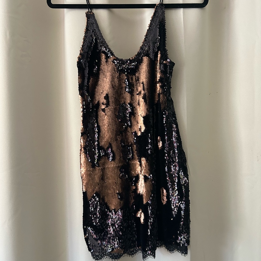 Free people Seeing Double Sequin Slip: size XS